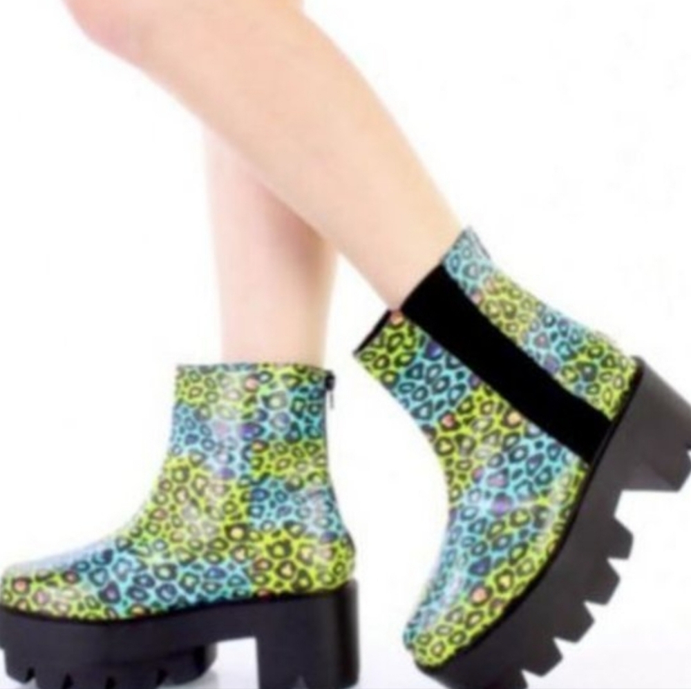 Rainbow Platform Ankle Boots